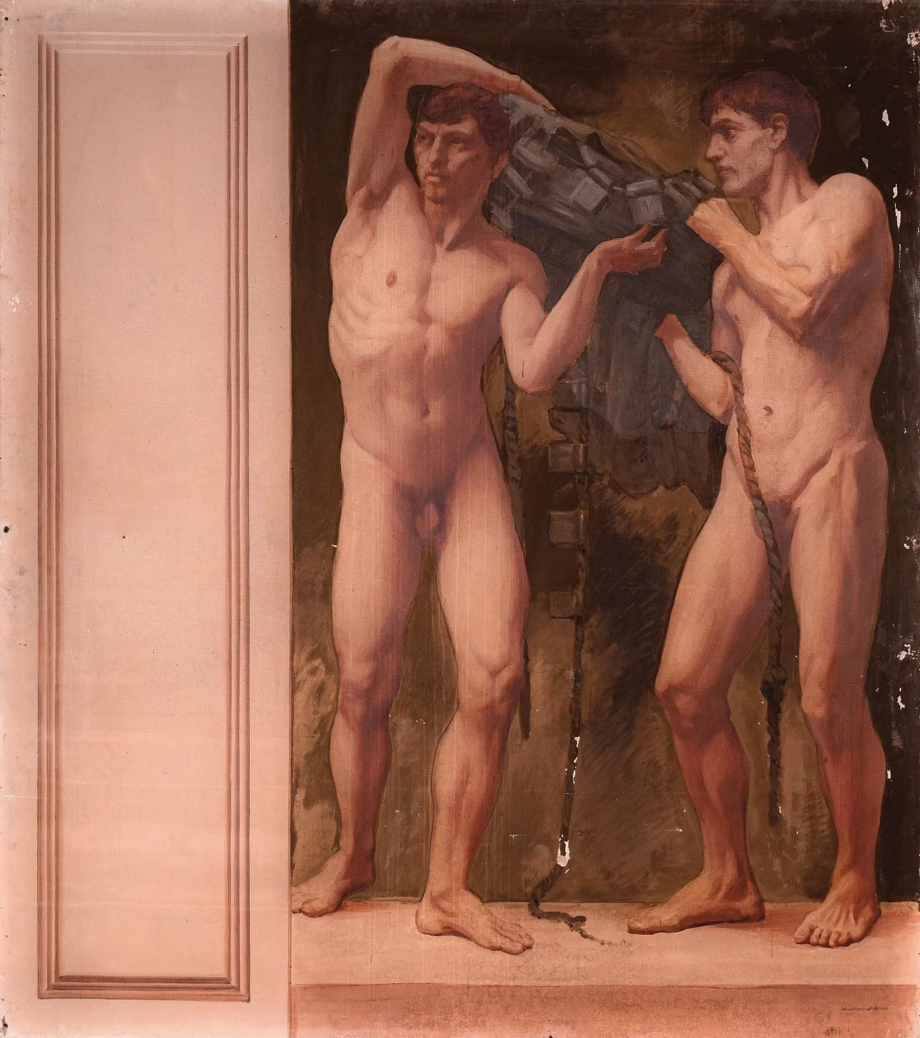 Due figure nude con attributi di pescatori - Crea